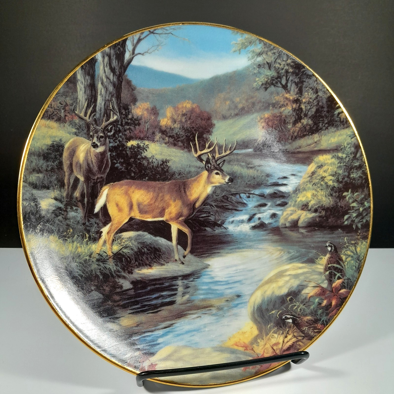 Vintage Linda Picken Reflections of Nature Deer Collector Plate 1996 Vintage Linda Picken Reflections of Nature Deer Collector Plate 1996