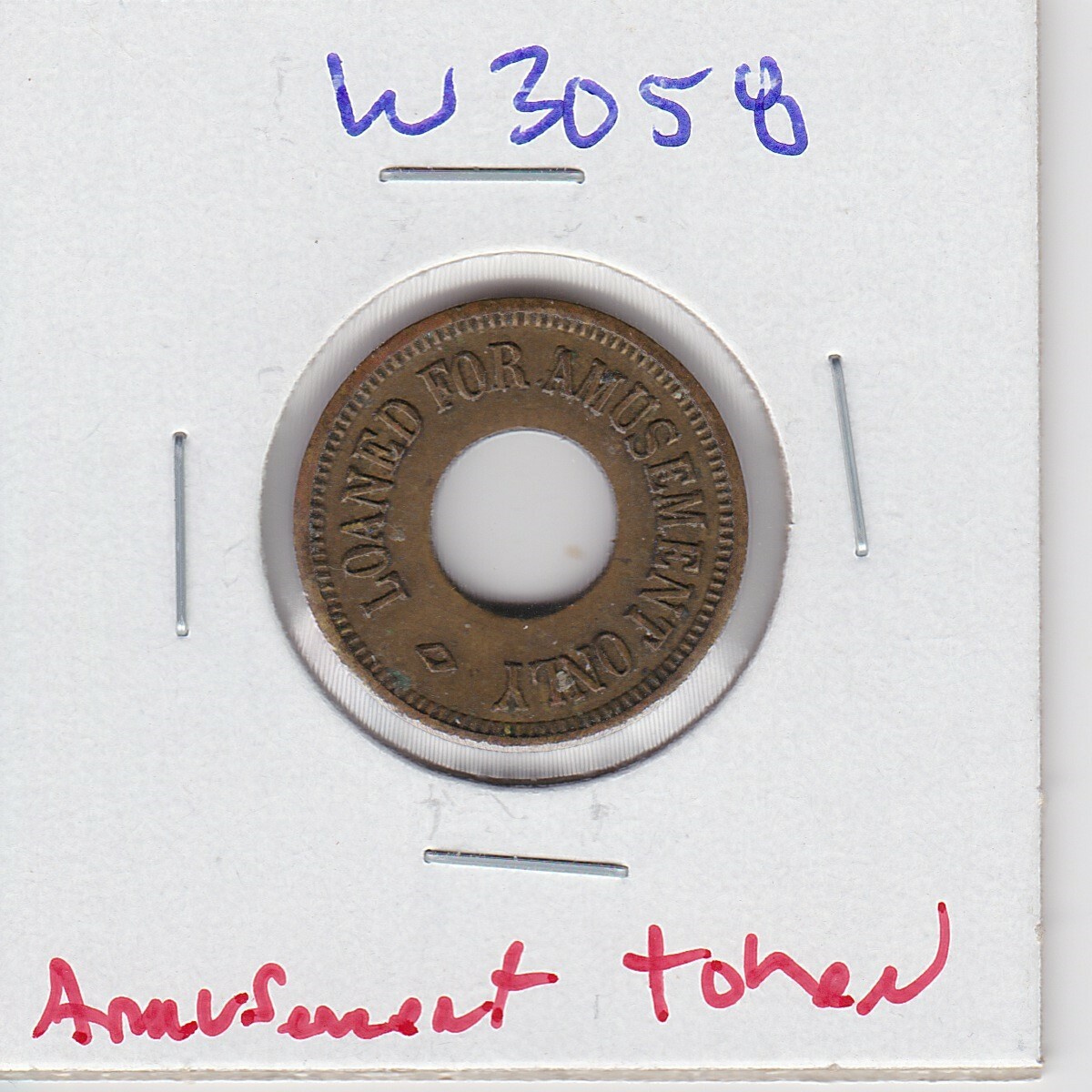 KAPPYSPENNY W3058 LOANED FOR AMUSEMENT ONLY VINTAGE ARCADE TOKEN OK VENDER KAPPYSPENNY W3058 LOANED FOR AMUSEMENT ONLY VINTAGE ARCADE TOKEN OK VENDER