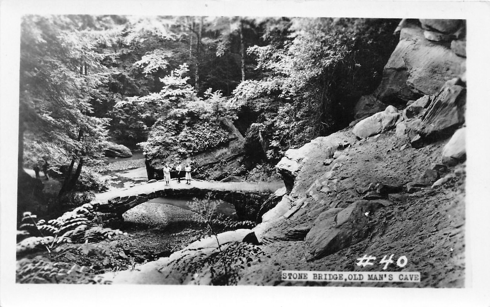 J53/ Logan Ohio RPPC Postcard c1930-40 Hocking Hills Stone Bridge 197