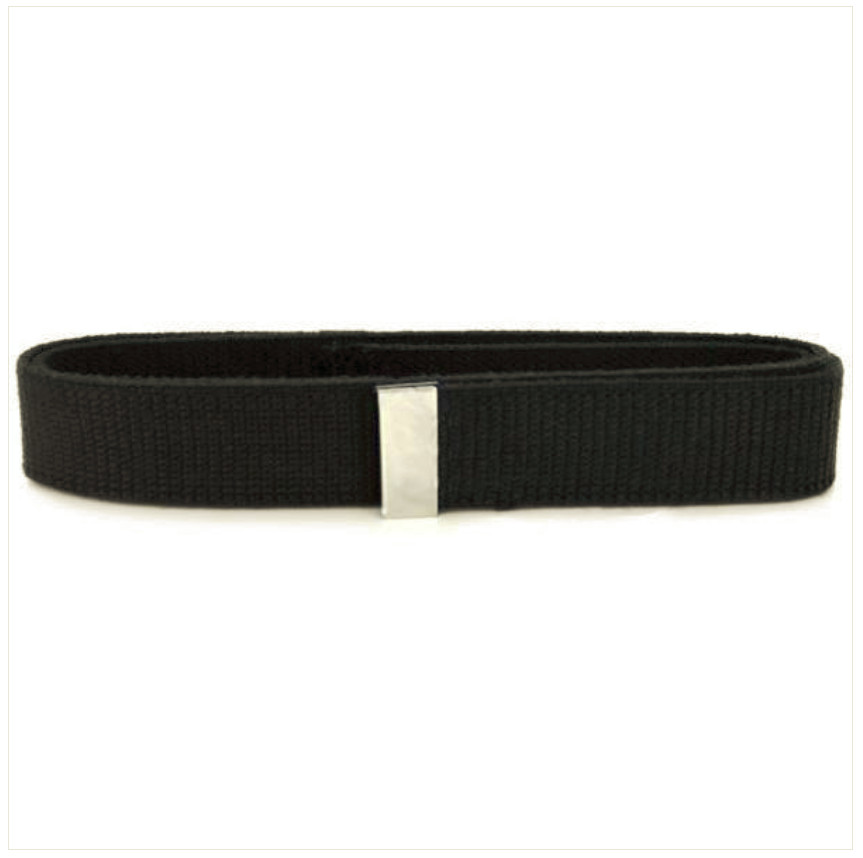 Vanguard BELT: BLACK COTTON WITH SILVER MIRROR TIP - MALE Vanguard BELT: BLACK COTTON WITH SILVER MIRROR TIP - MALE