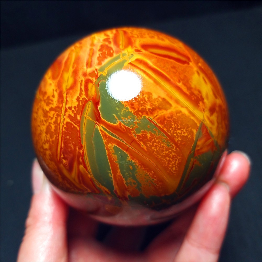 463G Natural Polishing Beautiful Colorful Agate Sphere Healing  Gift QQ154