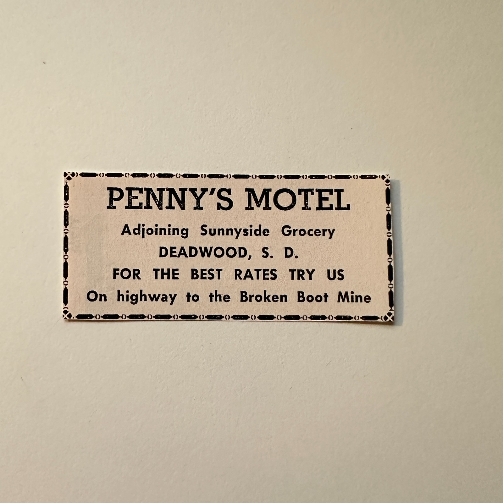 Penny\'s Motel Adjoining Sunnyside Grocery Deadwood SD 1957 Ad 4AF2-S55
