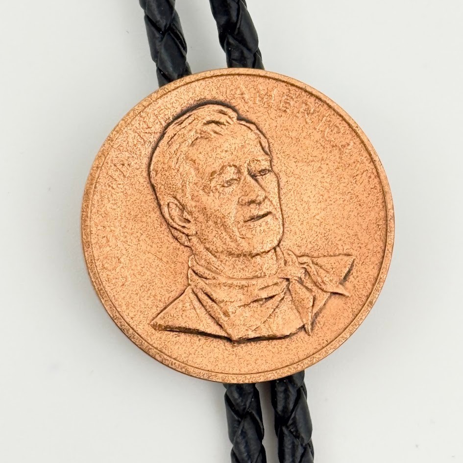 Vtg John Wayne Bolo Tie Cowboy Western