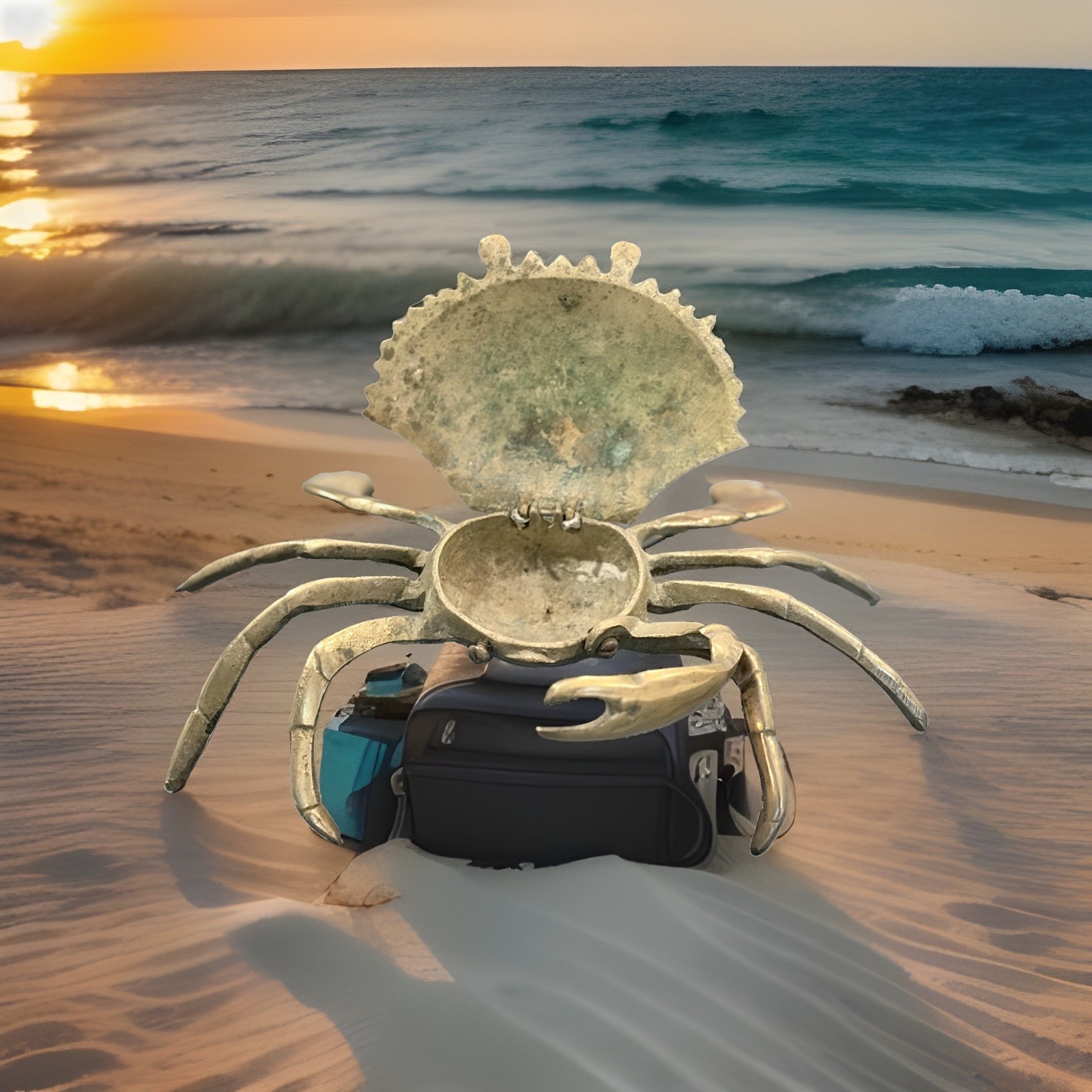 Brass Crab Trinket Dish