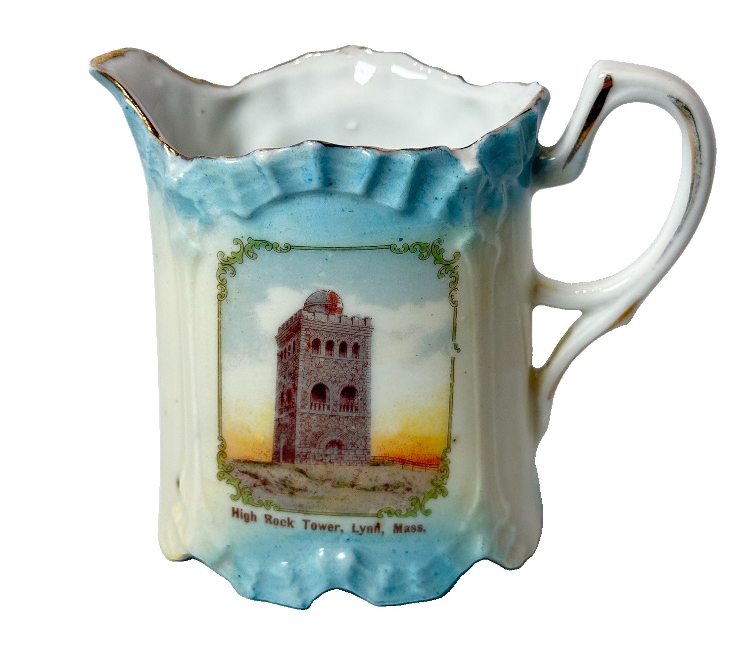 LYNN MA Massachusetts Souvenir HIGH ROCK TOWER Porcelain TRINKET CREAMER
