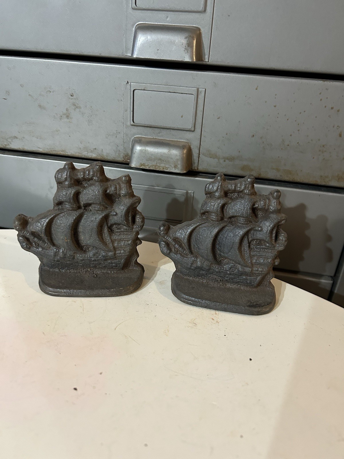 Vintage Nautical Sailing Clipper Ship Metal Library Bookends Vintage Nautical Sailing Clipper Ship Metal Library Bookends