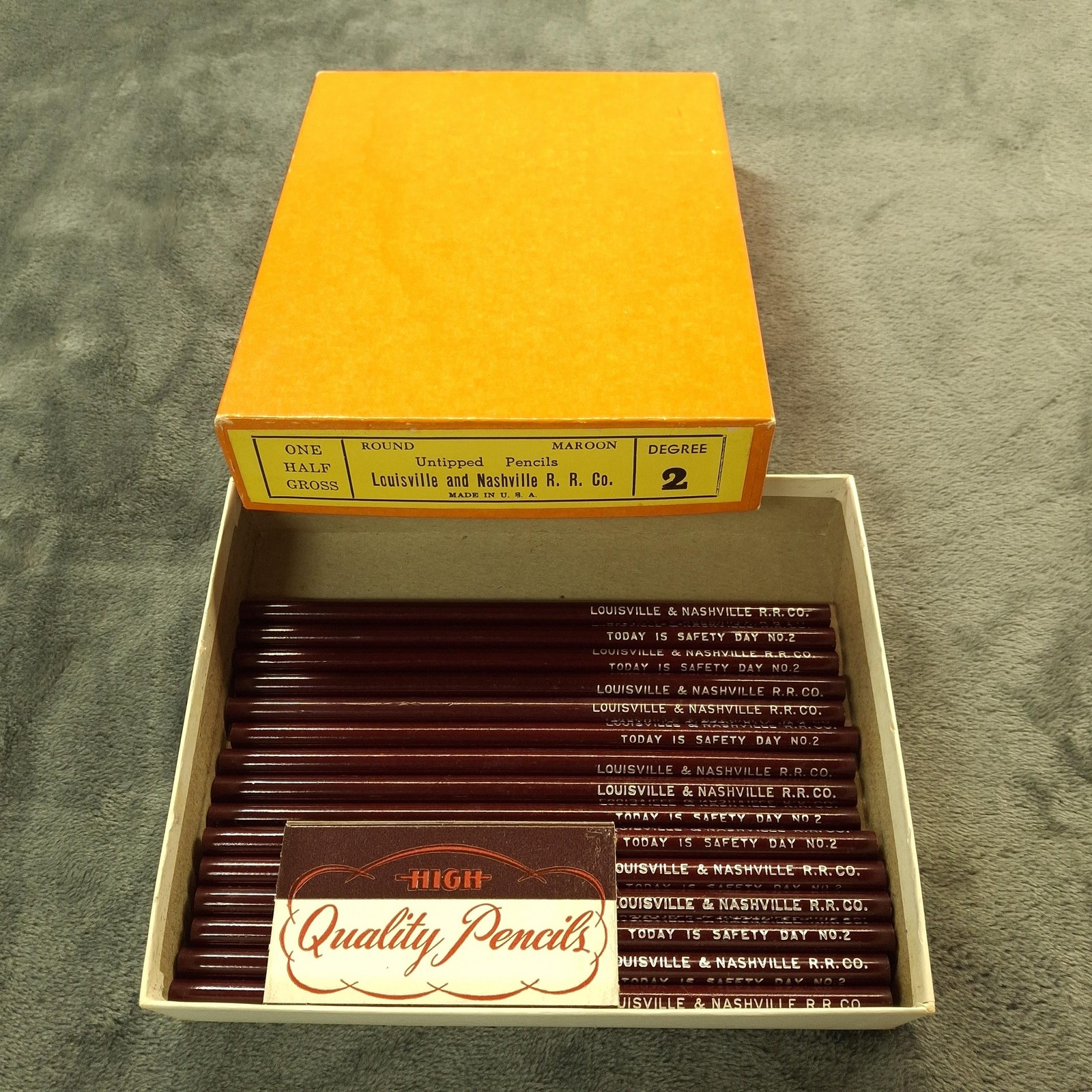 Vtg Louisville & Nashville RR Co Safety Day No 2 Pencil Box 21 Unused L&N