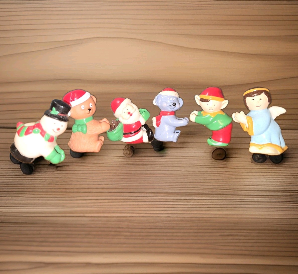 VTG 6 Pc. Pencil Toppers/Puppets Christmas Character Variety Multicolor, Preown VTG 6 Pc. Pencil Toppers/Puppets Christmas Character Variety Multicolor, Preown