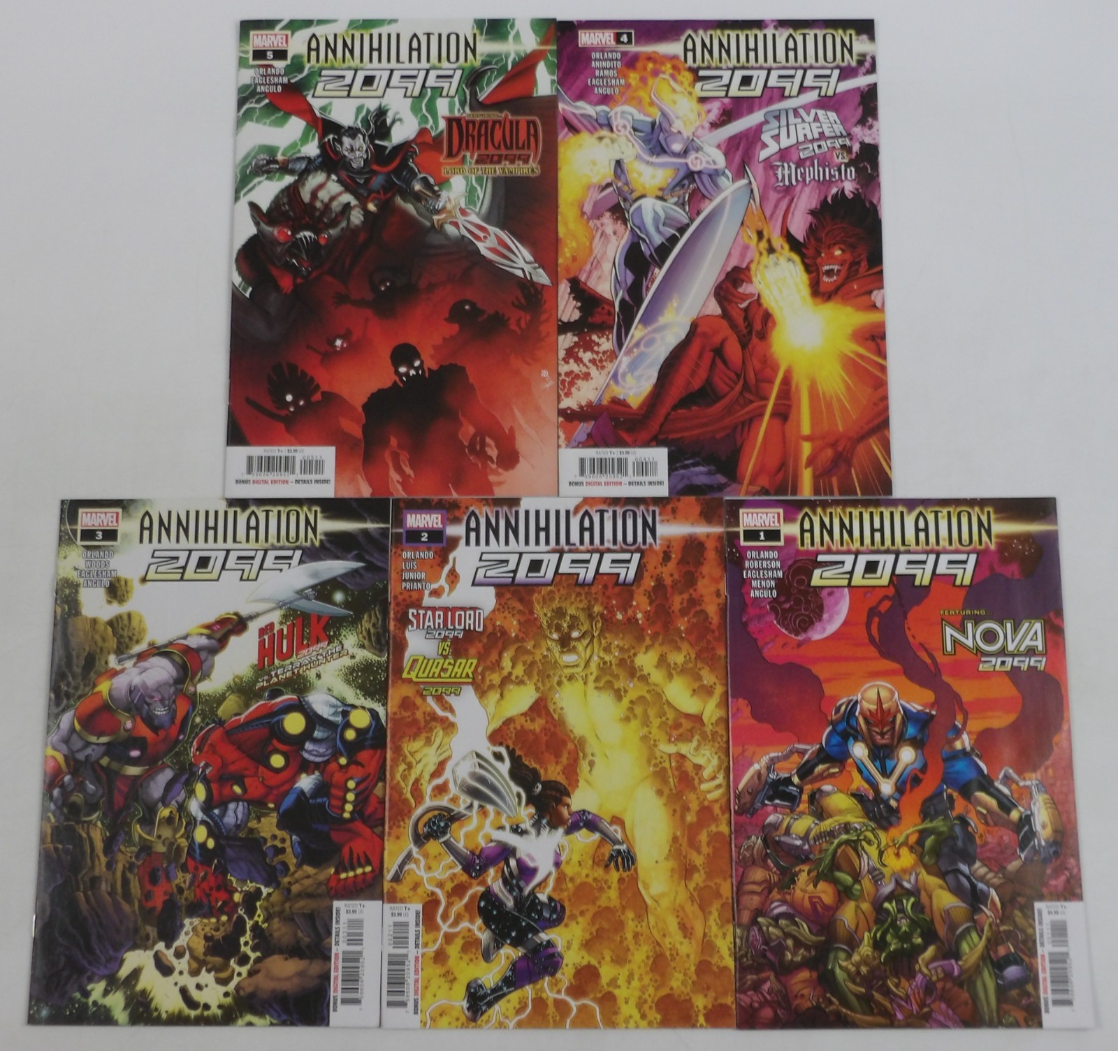 Annihilation 2099 #1-5 VF/NM complete series Nova Silver Surfer Dracula Red Hulk