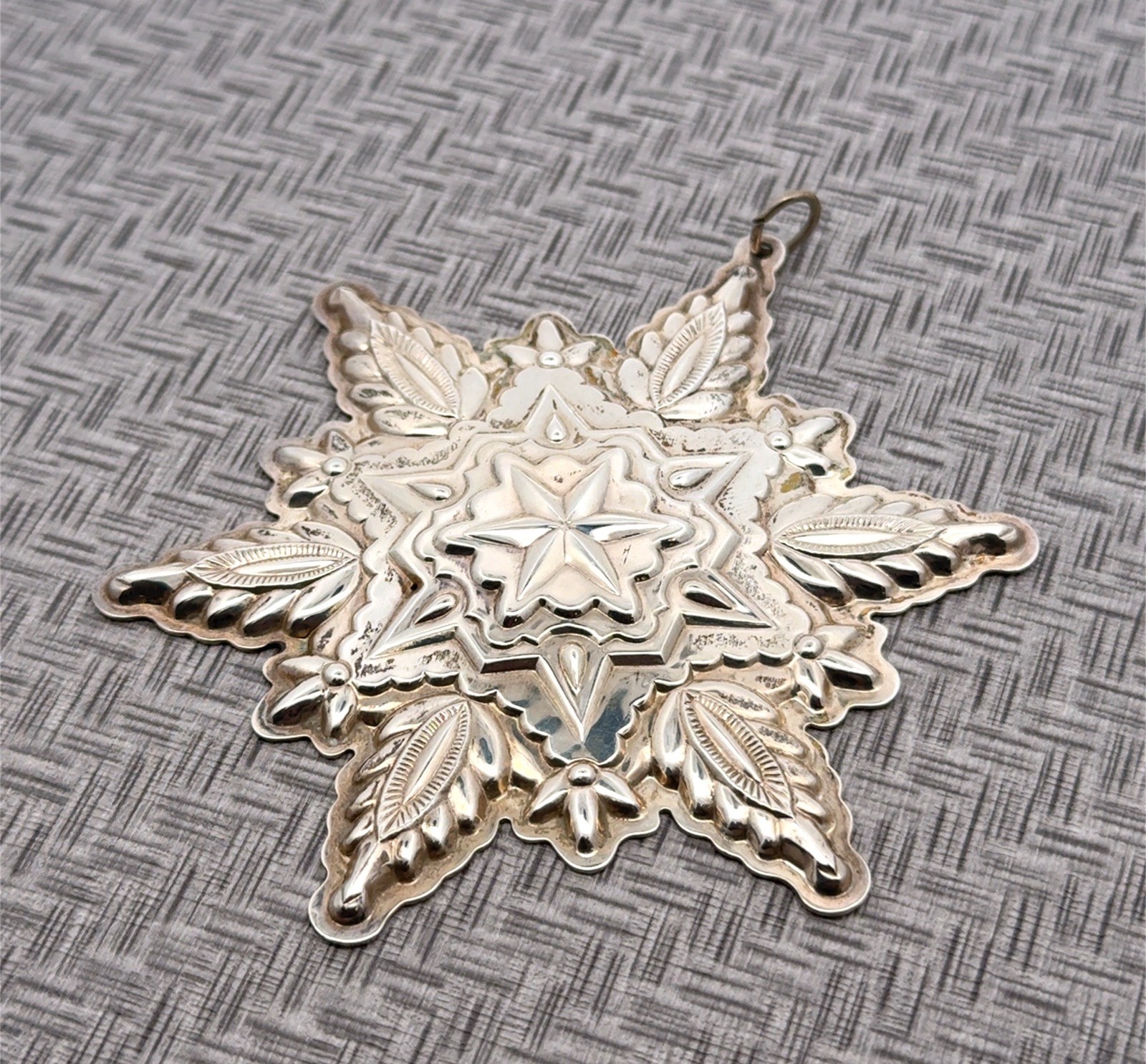 1999 Gorham Annual Sterling Silver Snowflake Christmas Ornament, 19.8g
