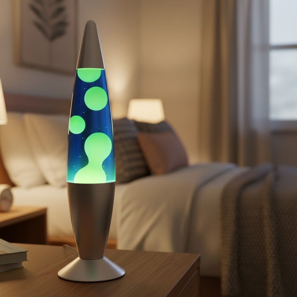 Elegant 16-Inch Touch Control Lava Lamp - Soothing Blue & Yellow Fluid Display