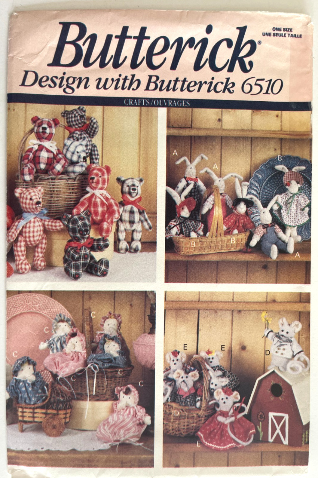 1990's Butterick Little Friends Pattern 6510 UNCUT