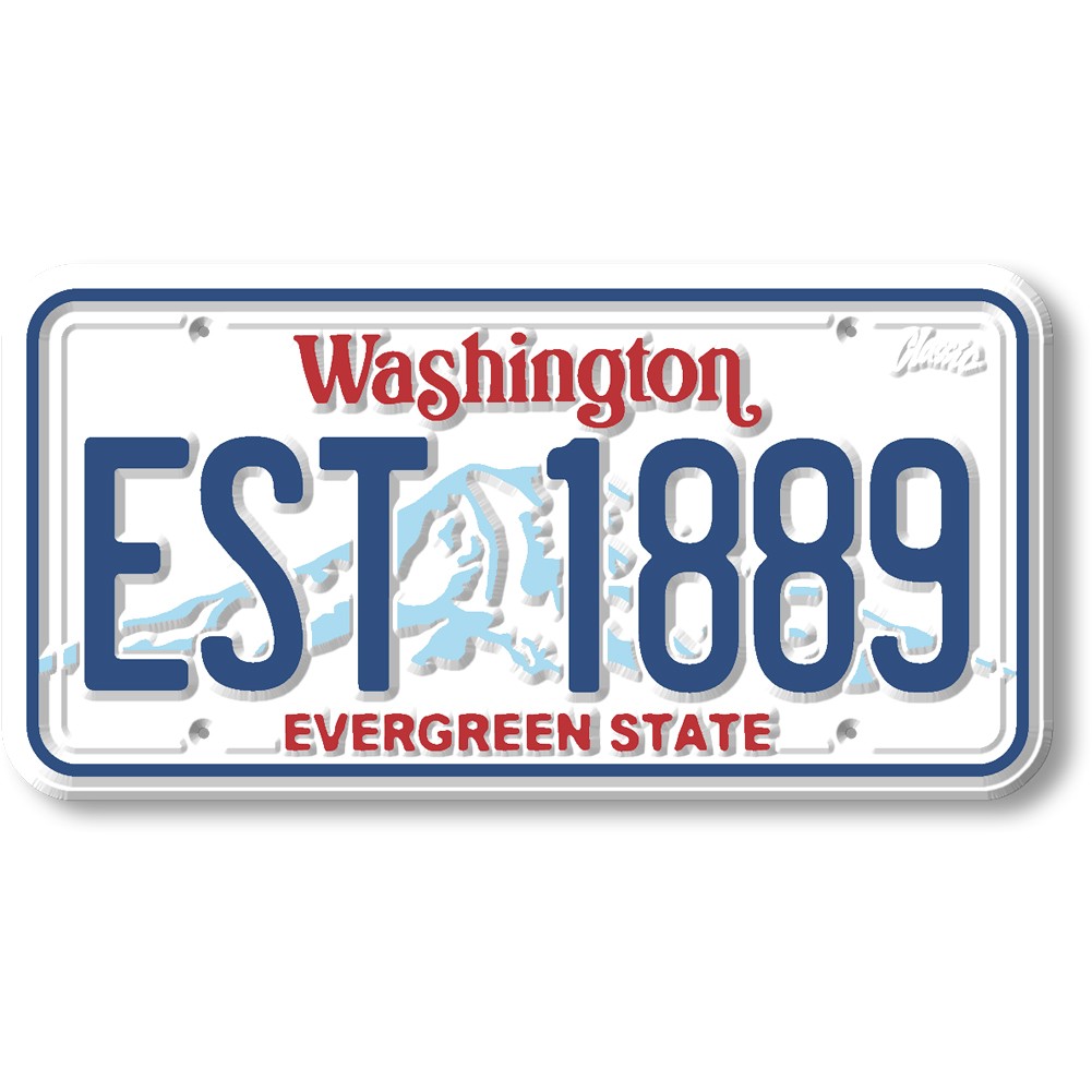 Washington State License Plate Magnet by Classic Magnets, 1.9\