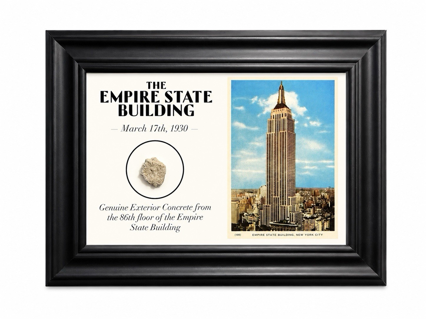 EMPIRE STATE BUILDING- Genuine Artifact Framed - 5x7 inch - Exterior Concrete