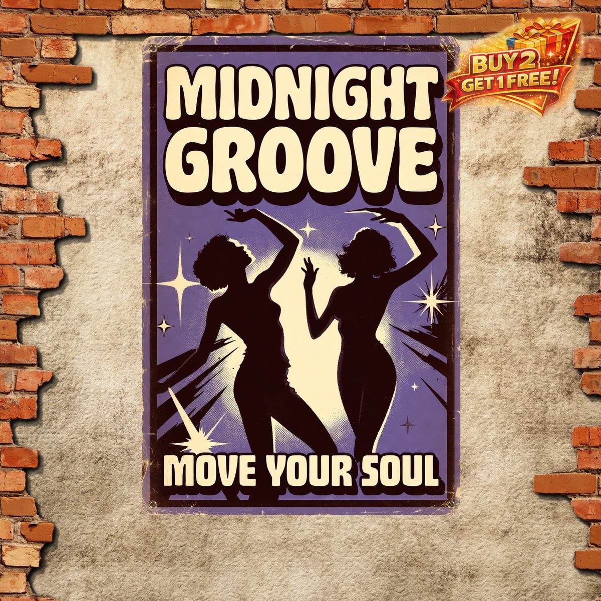 Retro Disco Dance Soul Train Tin Sign Music Room Party Wall Decor 8x12