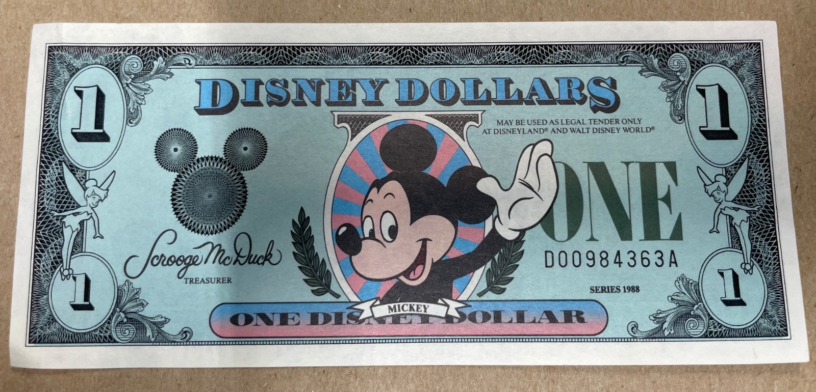 1988 Disney Dollars great condition