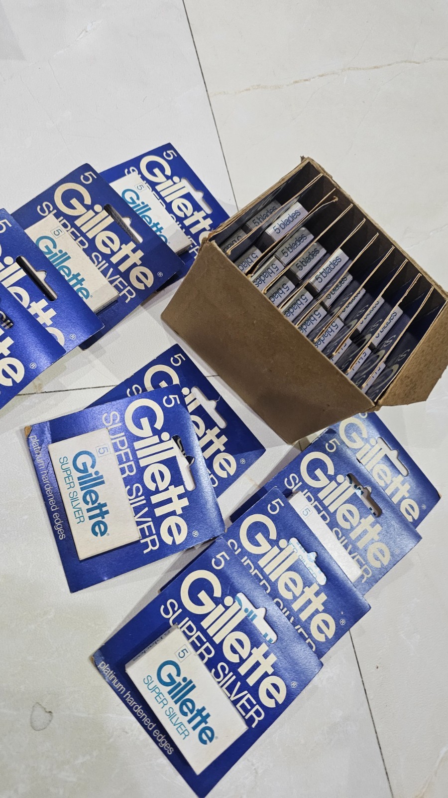 GILLETTE SUPER SILVER STAINLESS BLADES 30 ×5
