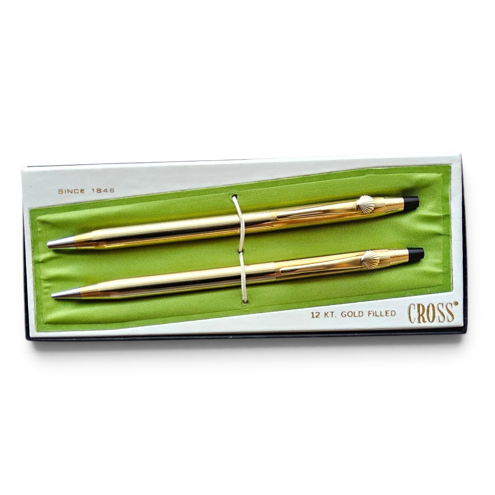 Vintage Cross 6601 12K Gold Filled Pen Pencil Set Original Box Papers USA