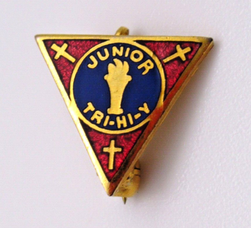Vintage Junior Tri-Hi-Y Lapel Pin YMCA Christian Youth Small Bent Back Vintage Junior Tri-Hi-Y Lapel Pin YMCA Christian Youth Small Bent Back