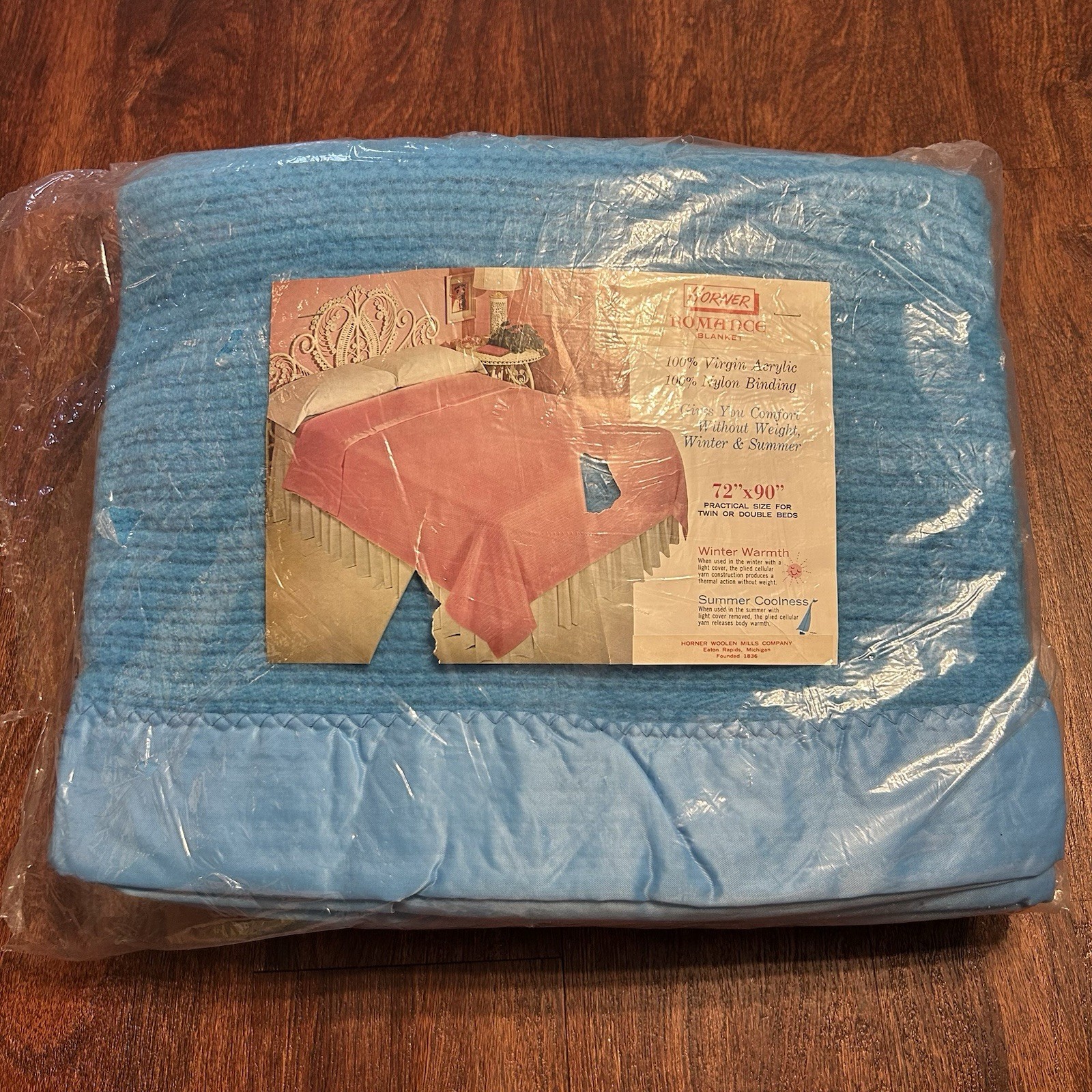 Vintage Horner Romance Blanket 72x90 Nylon Satin Trim Thermal Waffle Weave NEW Vintage Horner Romance Blanket 72x90 Nylon Satin Trim Thermal Waffle Weave NEW