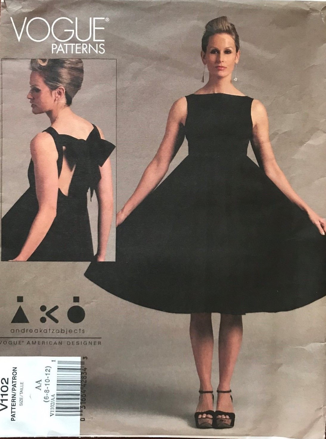 VOGUE Misses\' Dress Andreakatzobjects  Pattern V1102 Size 6-12 UNCUT