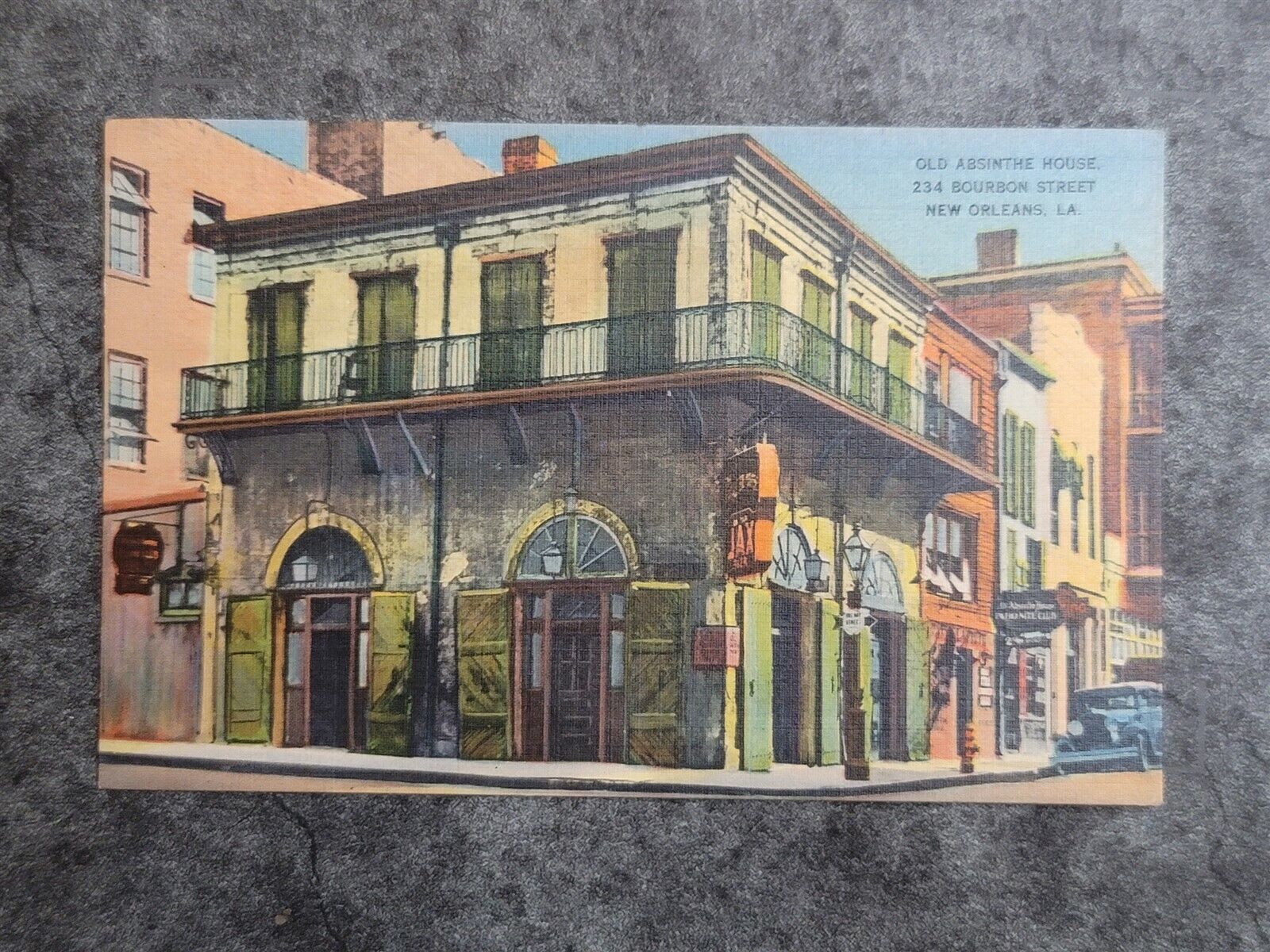 c1940 Postcard Old Absinthe House Jean LaFitte Bourbon St New Orleans LA--Minty