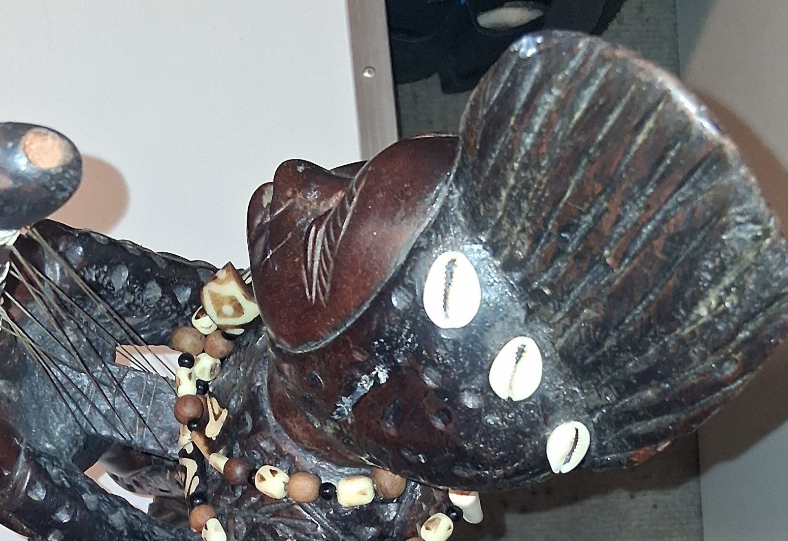 Vintage Hand Carved African Wooden Warrior Woman Statue 26\