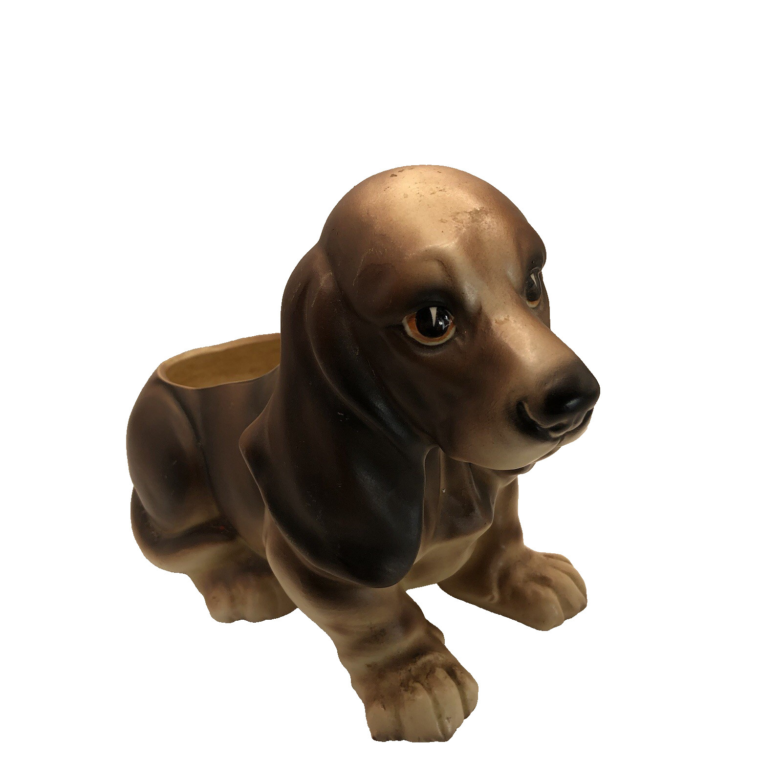 Vintage Napcoware C7087 Planter Basset Hound Puppy Dog  Japan