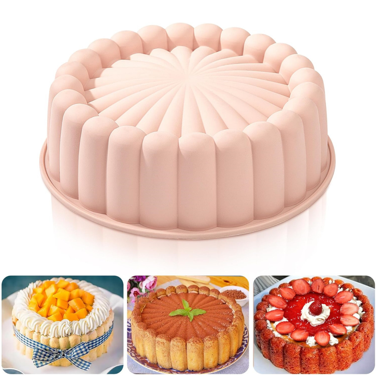 Silicone Charlotte Cake Pan Non‑Stick Heat‑Resistant for Baking Cakes Gelatin Silicone Charlotte Cake Pan Non‑Stick Heat‑Resistant for Baking Cakes Gelatin