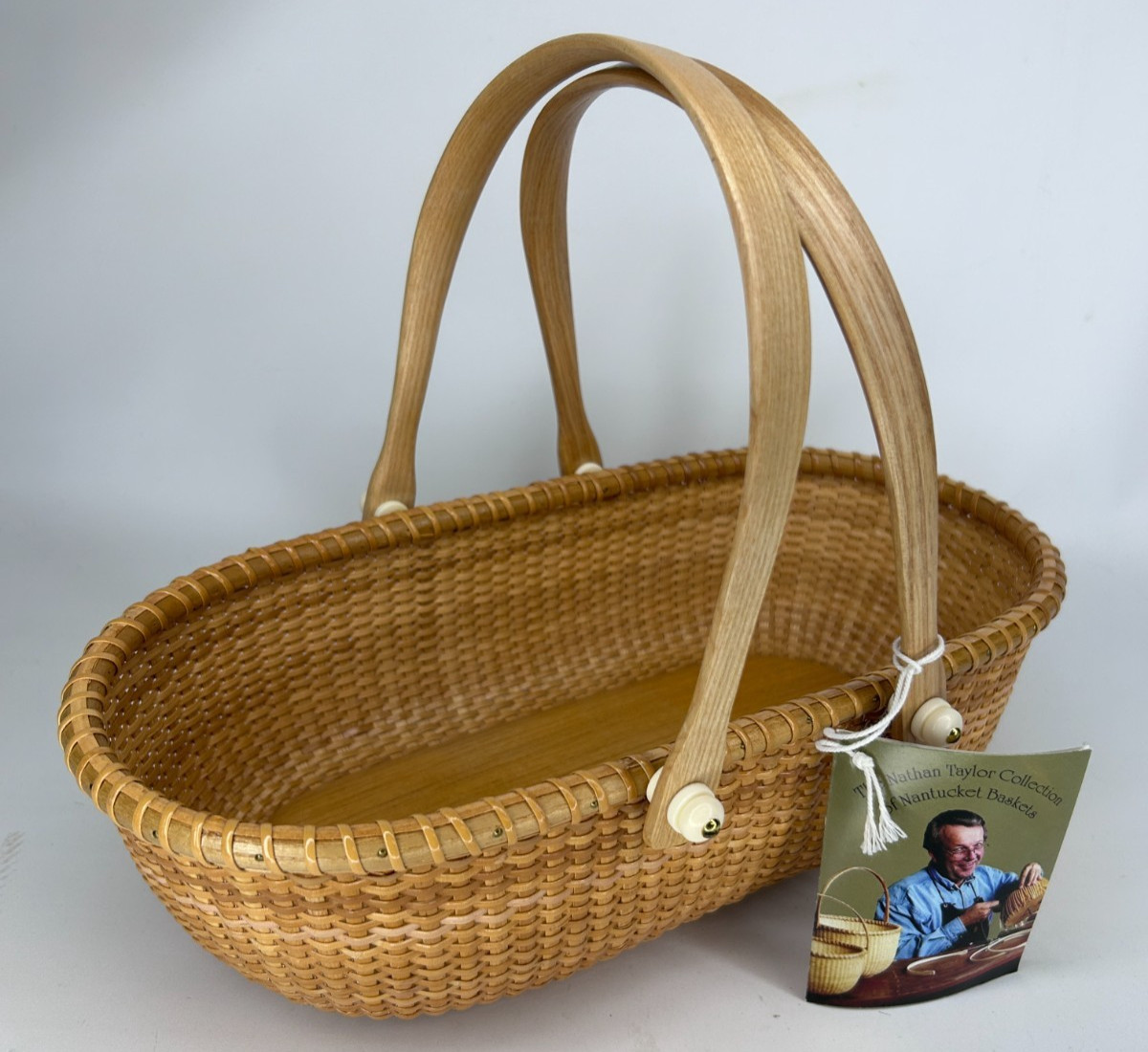 NWT Vintage Nathan Taylor Collection Nantucket Bread Basket Double Handle