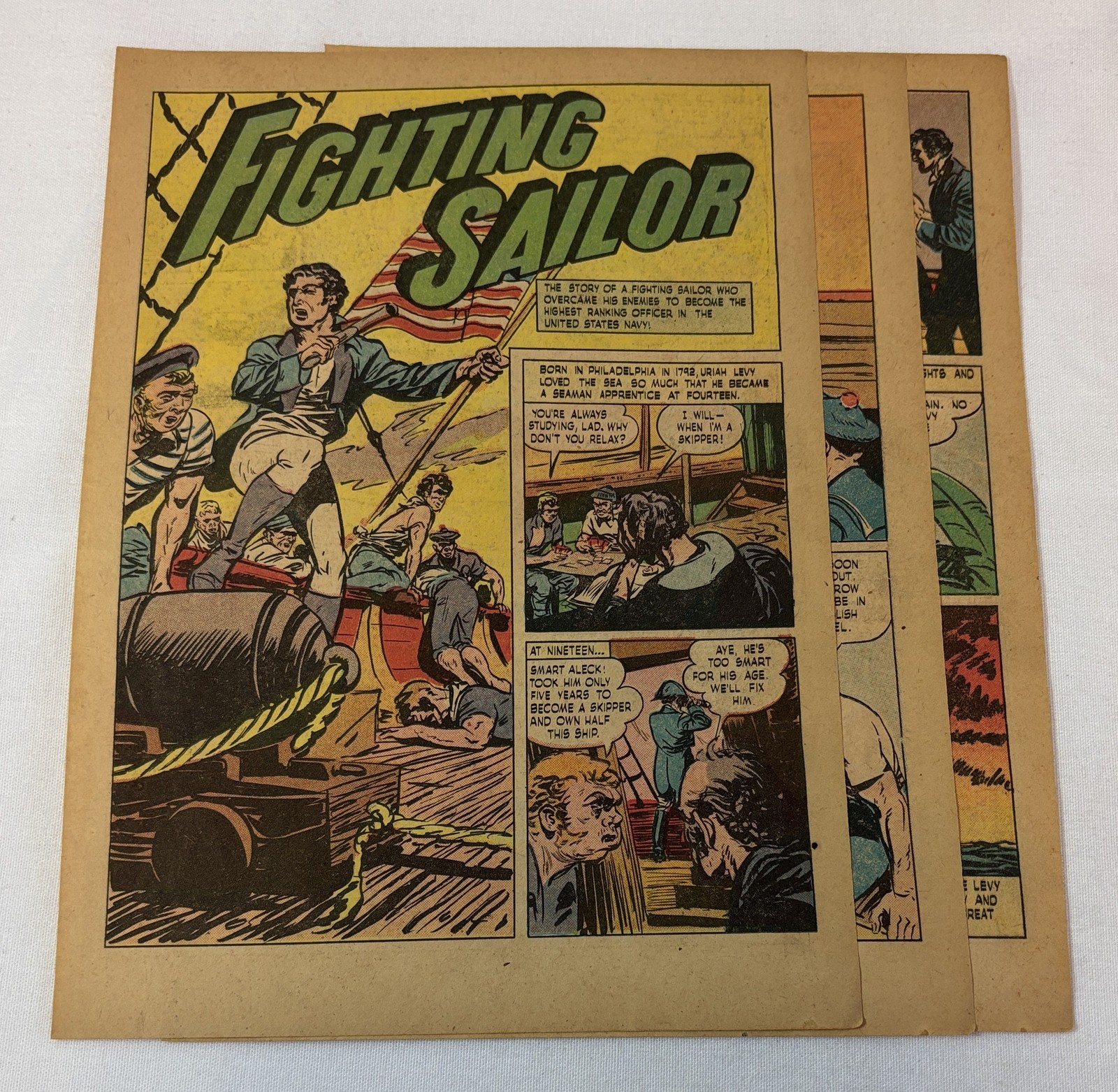 1947 five page cartoon story ~ URIAH LEVY ~ US Navy