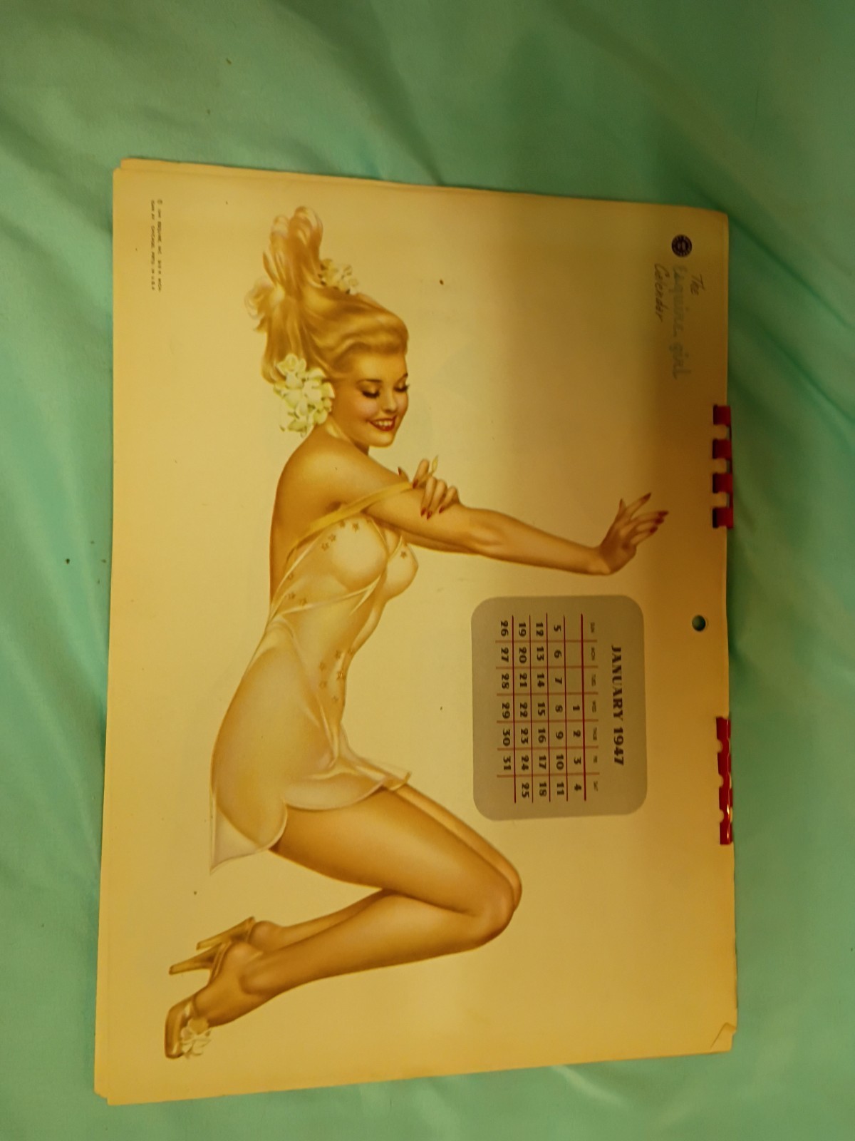 1947 Esquire Girl Calendar Alberto Vargas Pin-Up Complete 12 Month Vintage