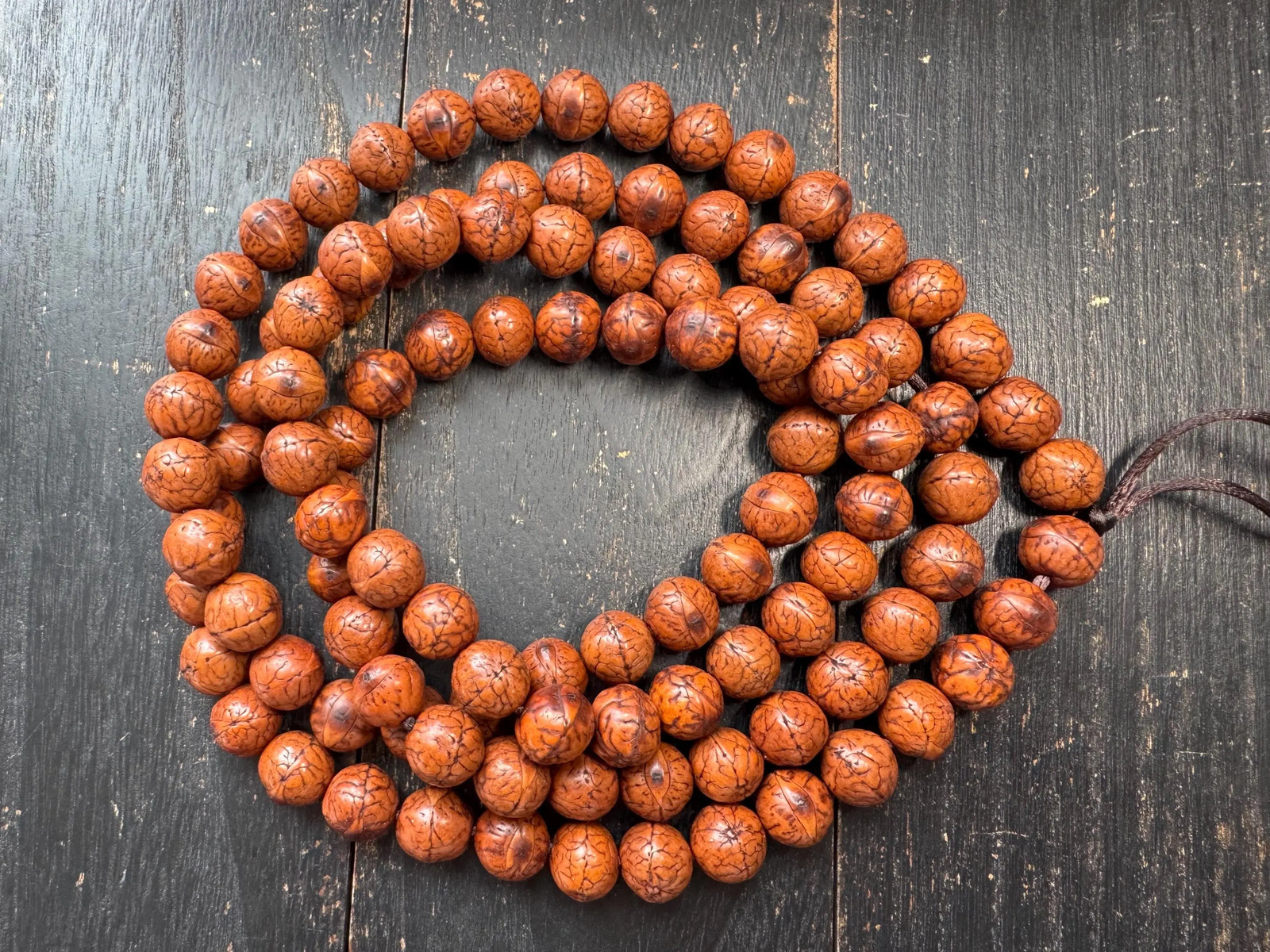 108 Bead 14mm Fengyan Bodhi Seed Mala Necklace | Large Phoenix Eye Bodhi | Natu