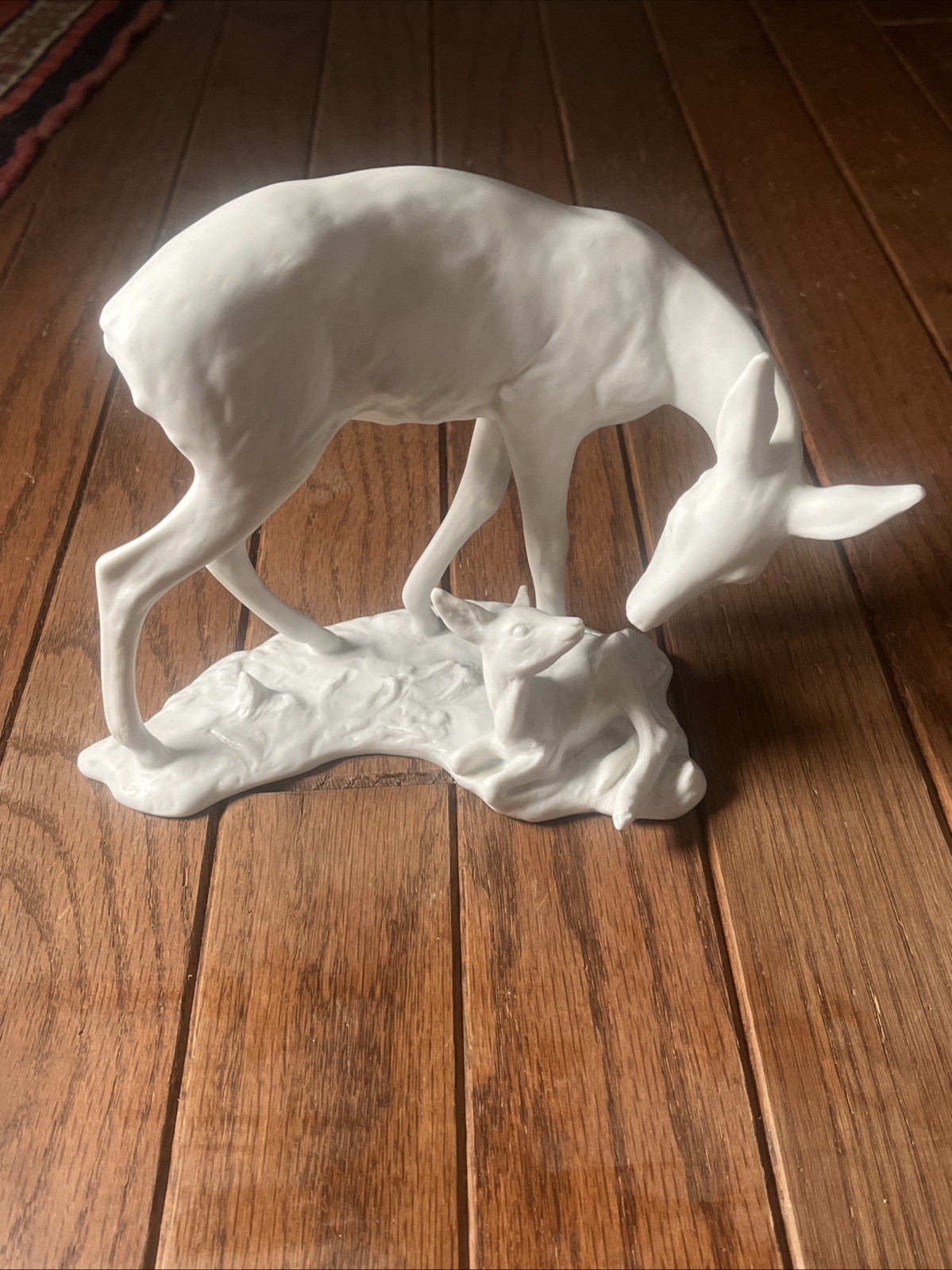 Germany Kaiser Porcelain White Bisque Sculpture - Deer with Fawn G Bochmann