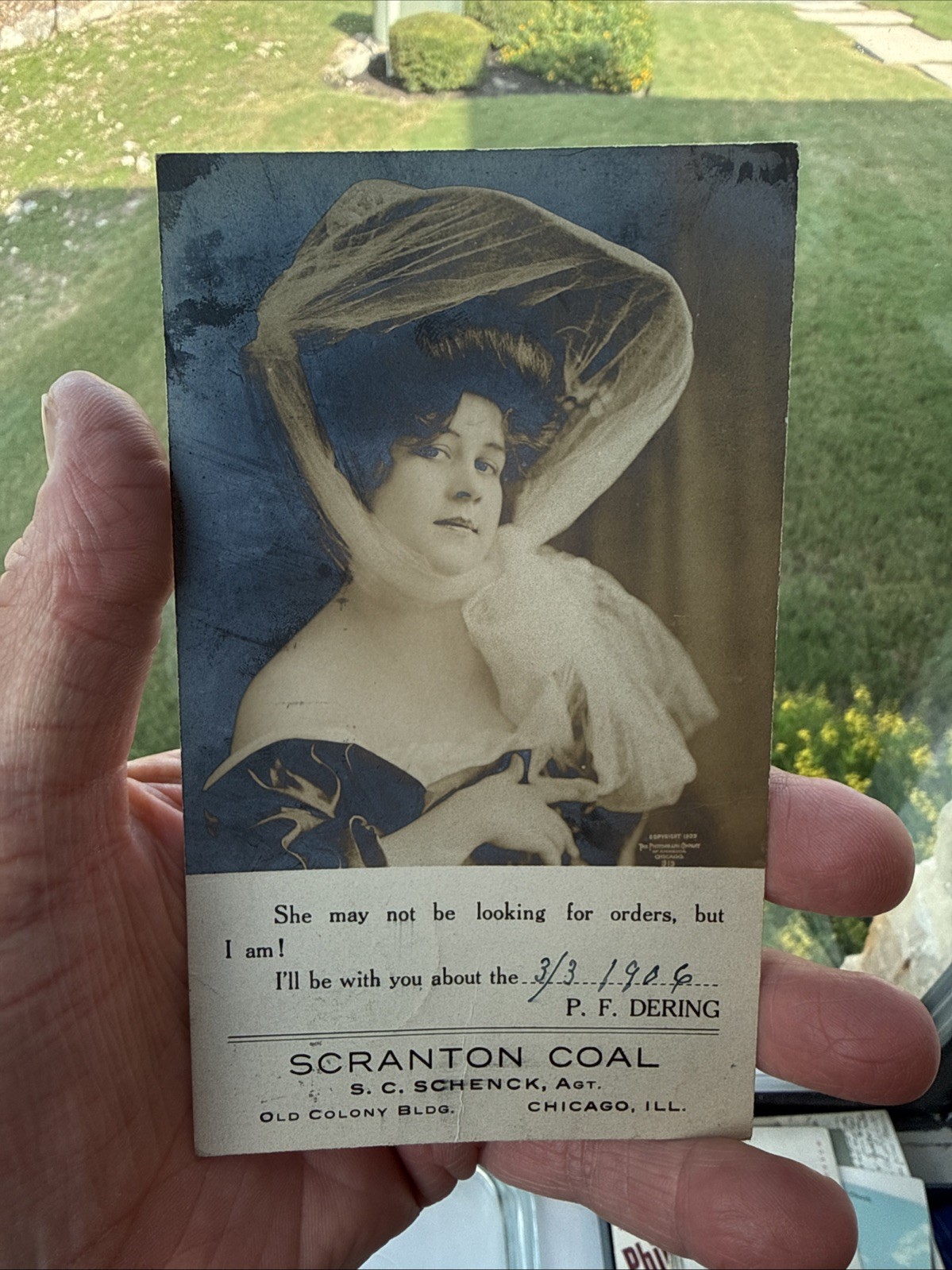 1906 “Scranton Coal Chicago Illinois” Postcard With Photo Of Young Woman 