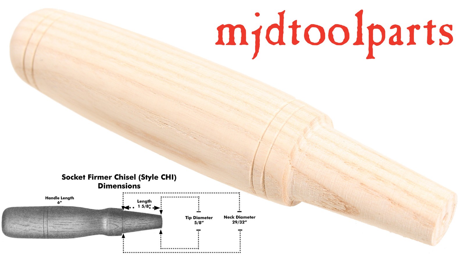 Hickory Socket Firmer Chisel Handle - Amish Turned - Style CHI - mjdtoolparts Hickory Socket Firmer Chisel Handle - Amish Turned - Style CHI - mjdtoolparts