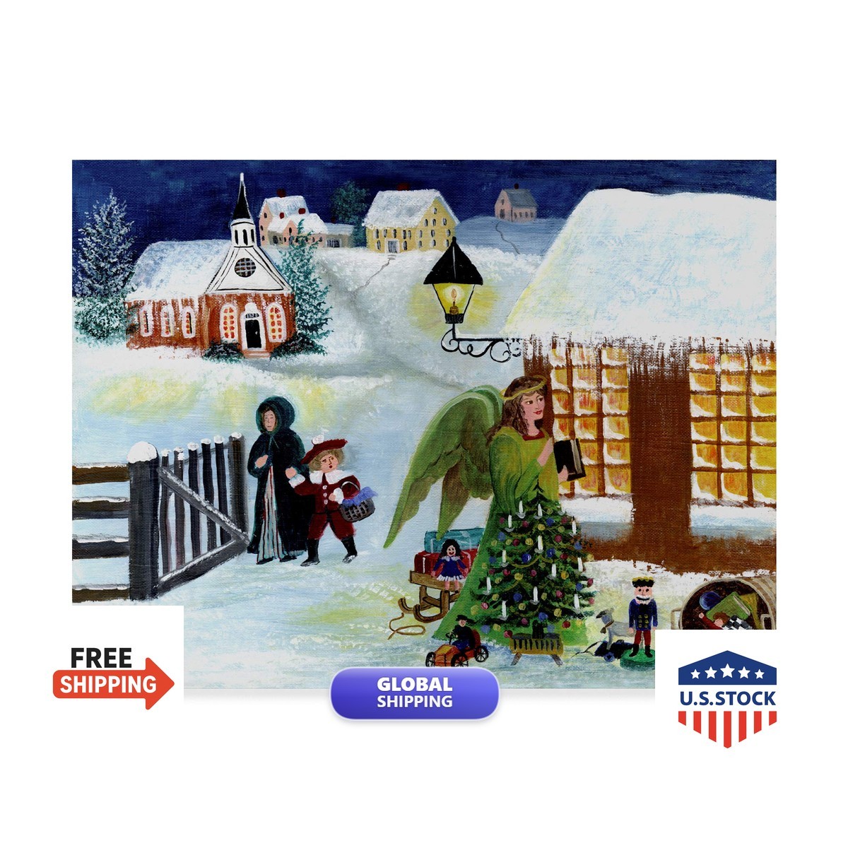 Trademark Fine Art Christmas Angel by Cheryl Bartley 14x19-Inch Poster