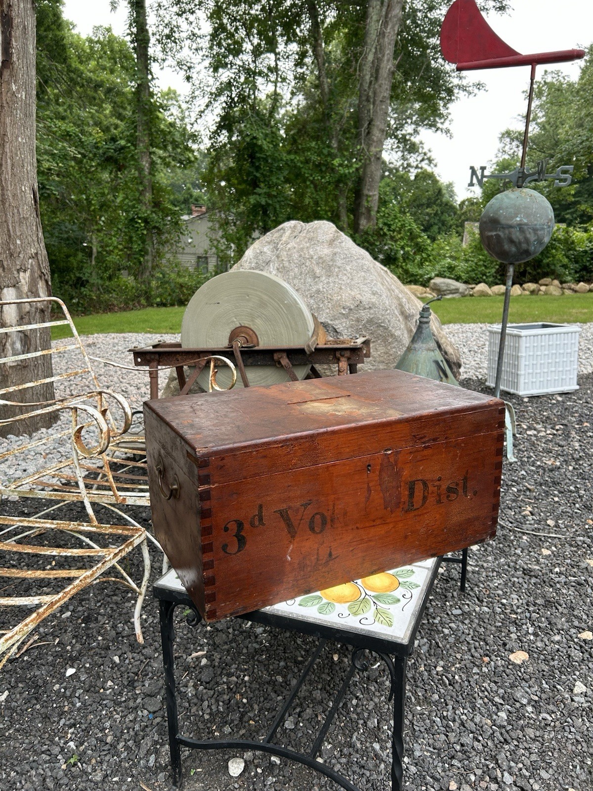 Old Mystic Connecticut Antique 1800s Voting Pine BALLOT BOX Primitive Political