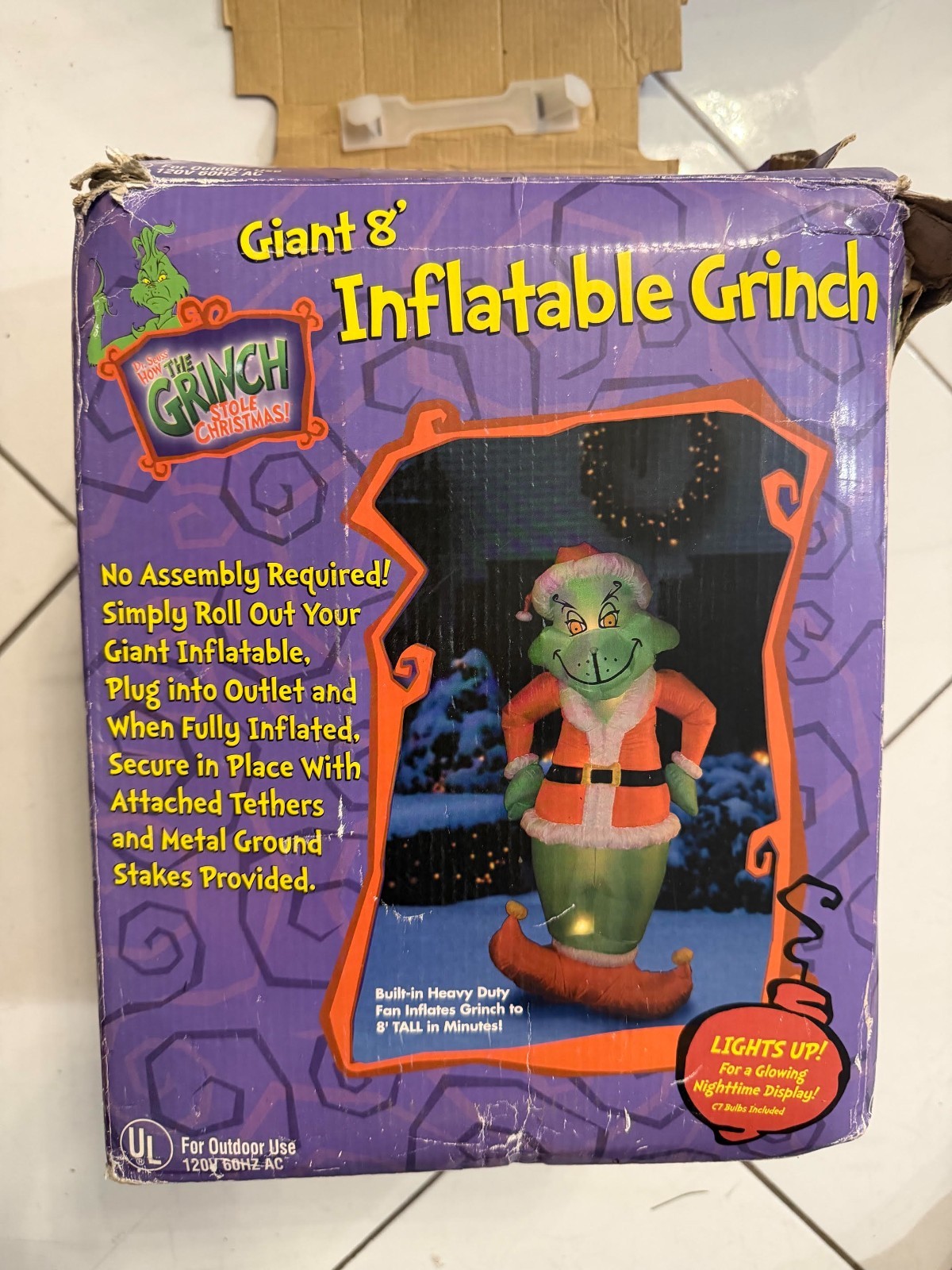Vintage GEMMY The Grinch Inflatable 8 Foot Tall 2001 Rare With Original Box Vintage GEMMY The Grinch Inflatable 8 Foot Tall 2001 Rare With Original Box