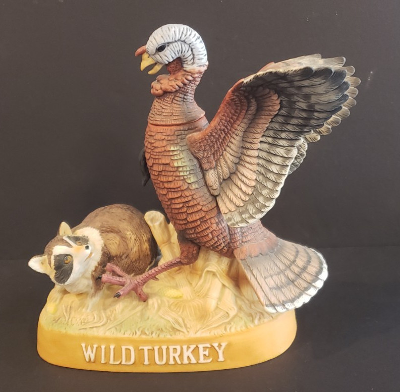 WILD TURKEY Liquor Decanter - 1984 Austin Nichols Turkey and Racoon No. 5 EMPTY WILD TURKEY Liquor Decanter - 1984 Austin Nichols Turkey and Racoon No. 5 EMPTY