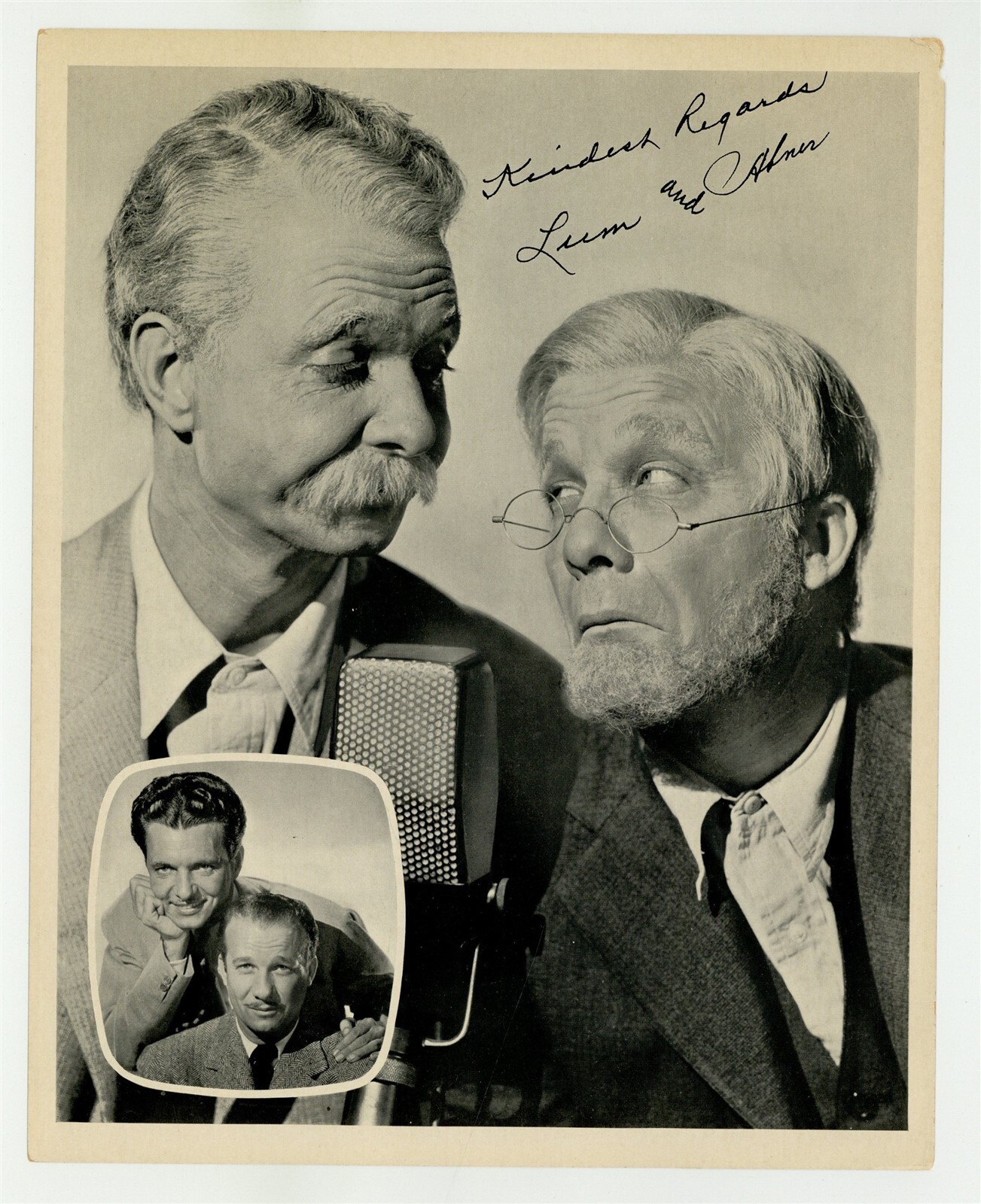 Lum And Abner 1949 Photo Chester Lauck & Norris Goff 8x10 Portrait Radio Comedy 