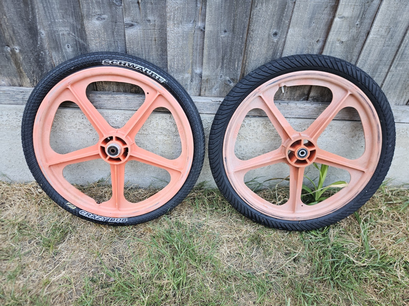 Skyway Tuff Wheels 2 II 11 BMX Old School Orange x2 pair set Skyway Tuff Wheels 2 II 11 BMX Old School Orange x2 pair set