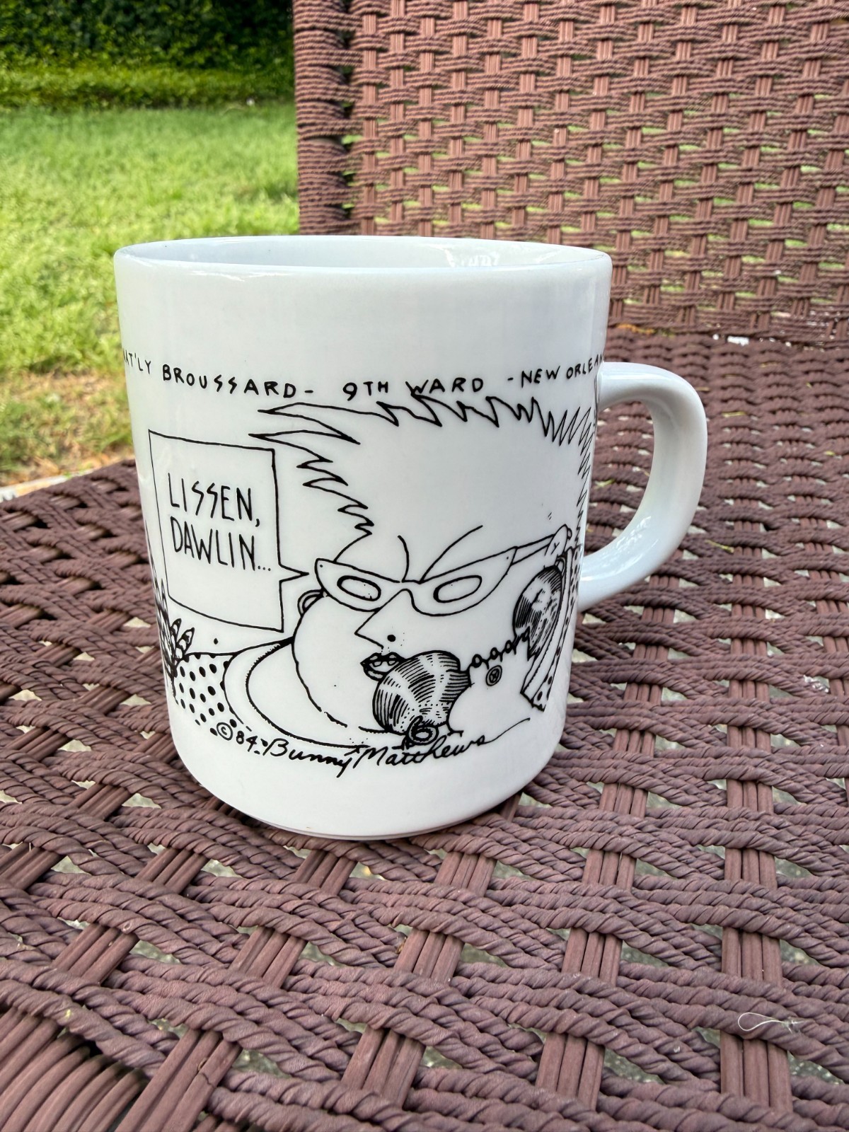 Vintage Bunny Matthews “Lissen, Dawlin’” Coffee Mug – Aunt Mary 9th Ward New Orl