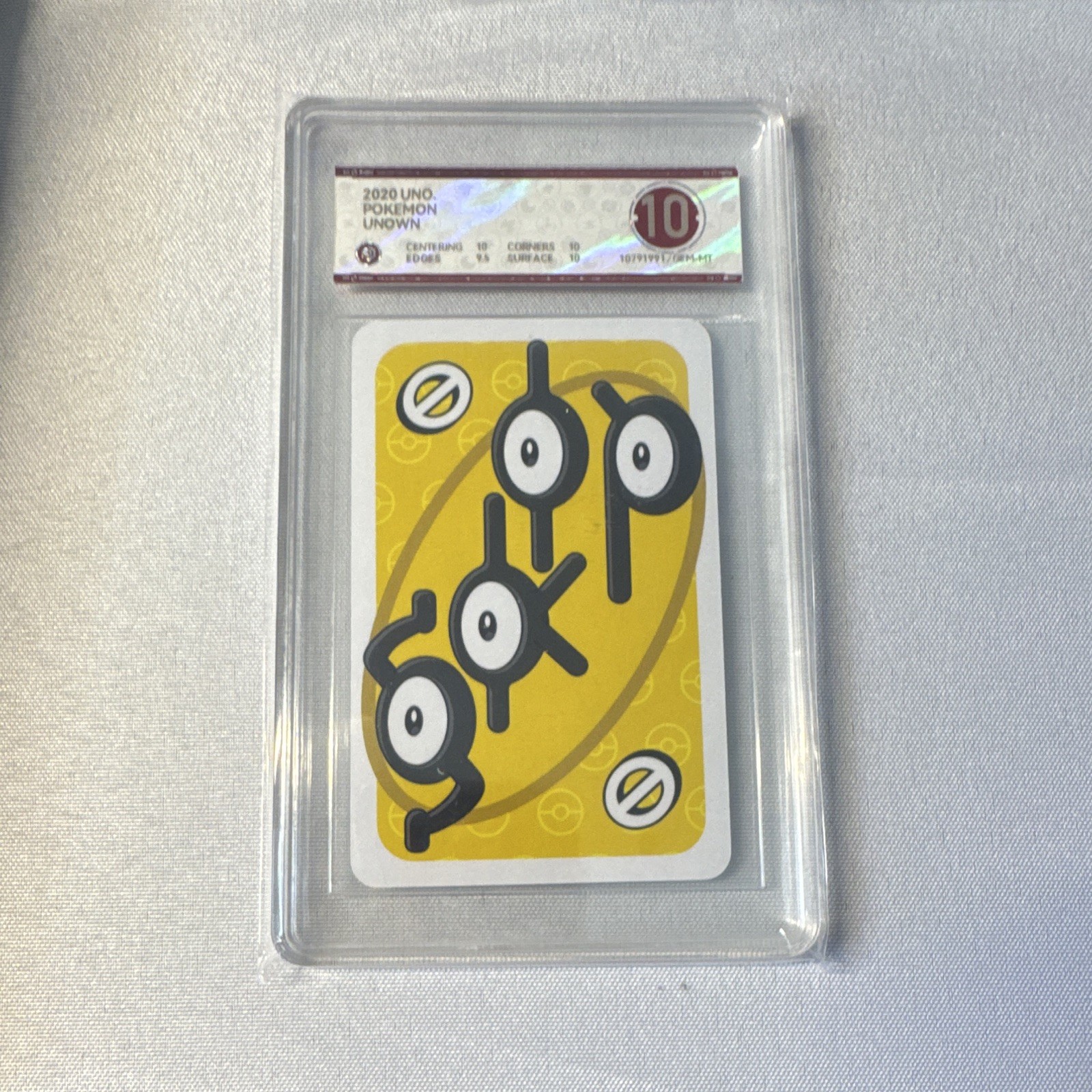 UNO 2020 UNO Pokémon Unown Japanese Card #10 PCG 10 Graded Trading Card