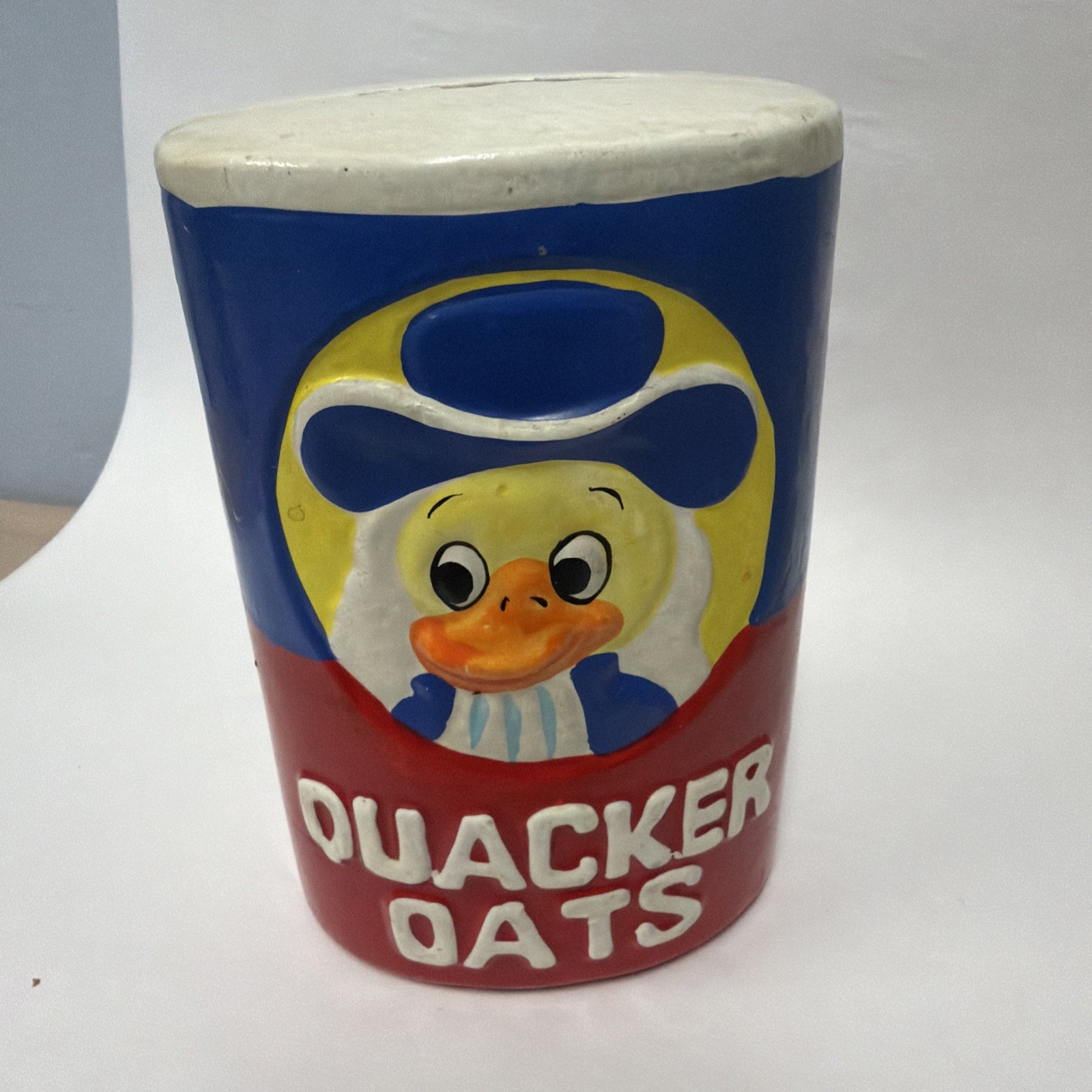 Vintage Quacker Oats Ceramic Coin Bank 1970s Wacky Packages Advertising Parody 
