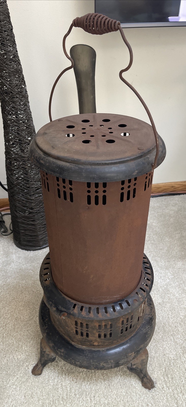 Antique Perfection No. 500 Smokeless Oil Heater Kerosene Lantern Stove 24”H NICE Antique Perfection No. 500 Smokeless Oil Heater Kerosene Lantern Stove 24”H NICE