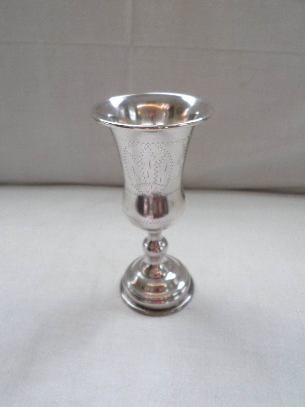 Antique Sterling Silver Hand Chased Judaica Kiddush Cup
