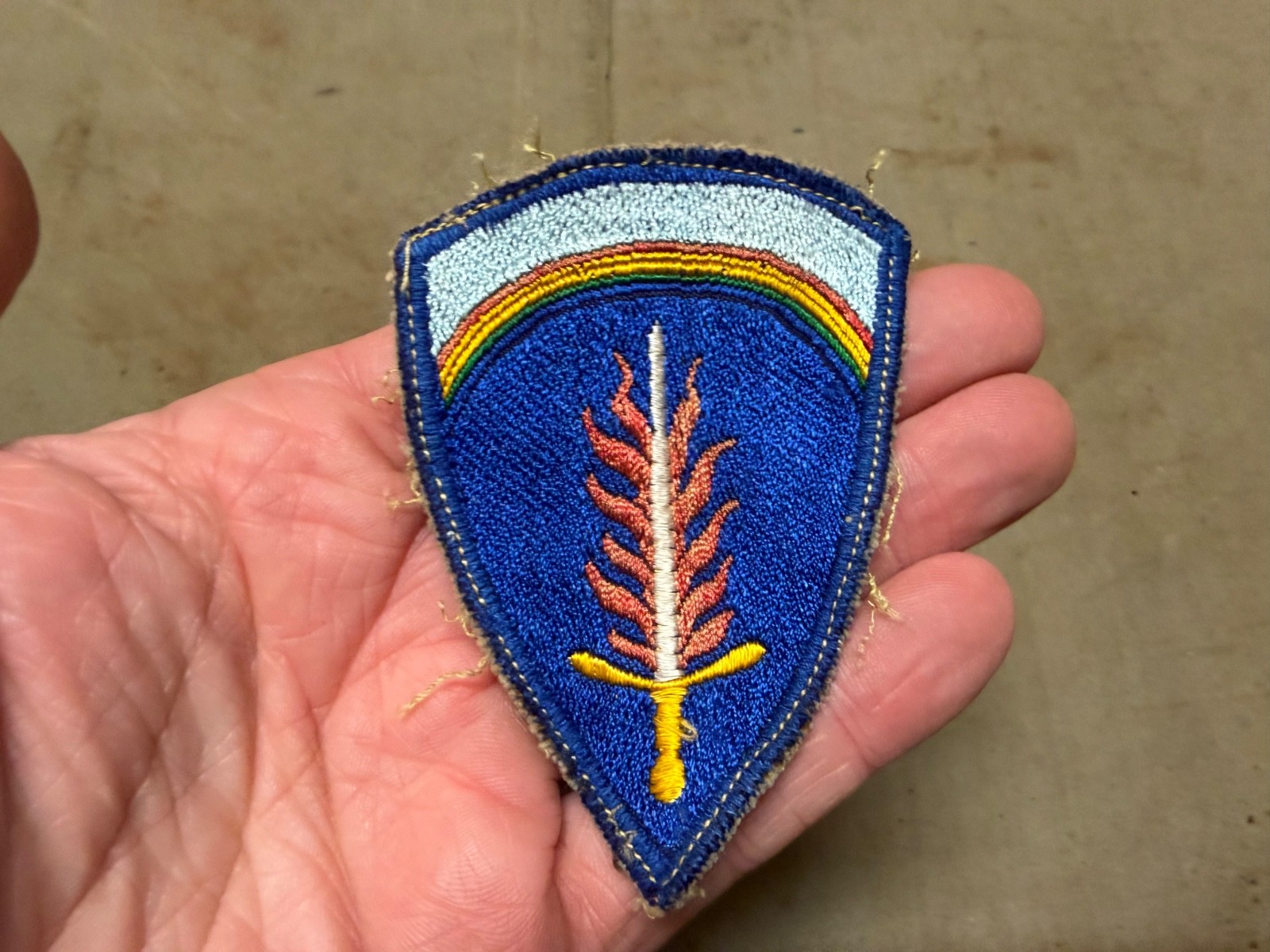ORIGINAL WWII US ARMY SHAEF SUPREME ALLIED COMMAND SLEEVE INSIGNIA PATCH