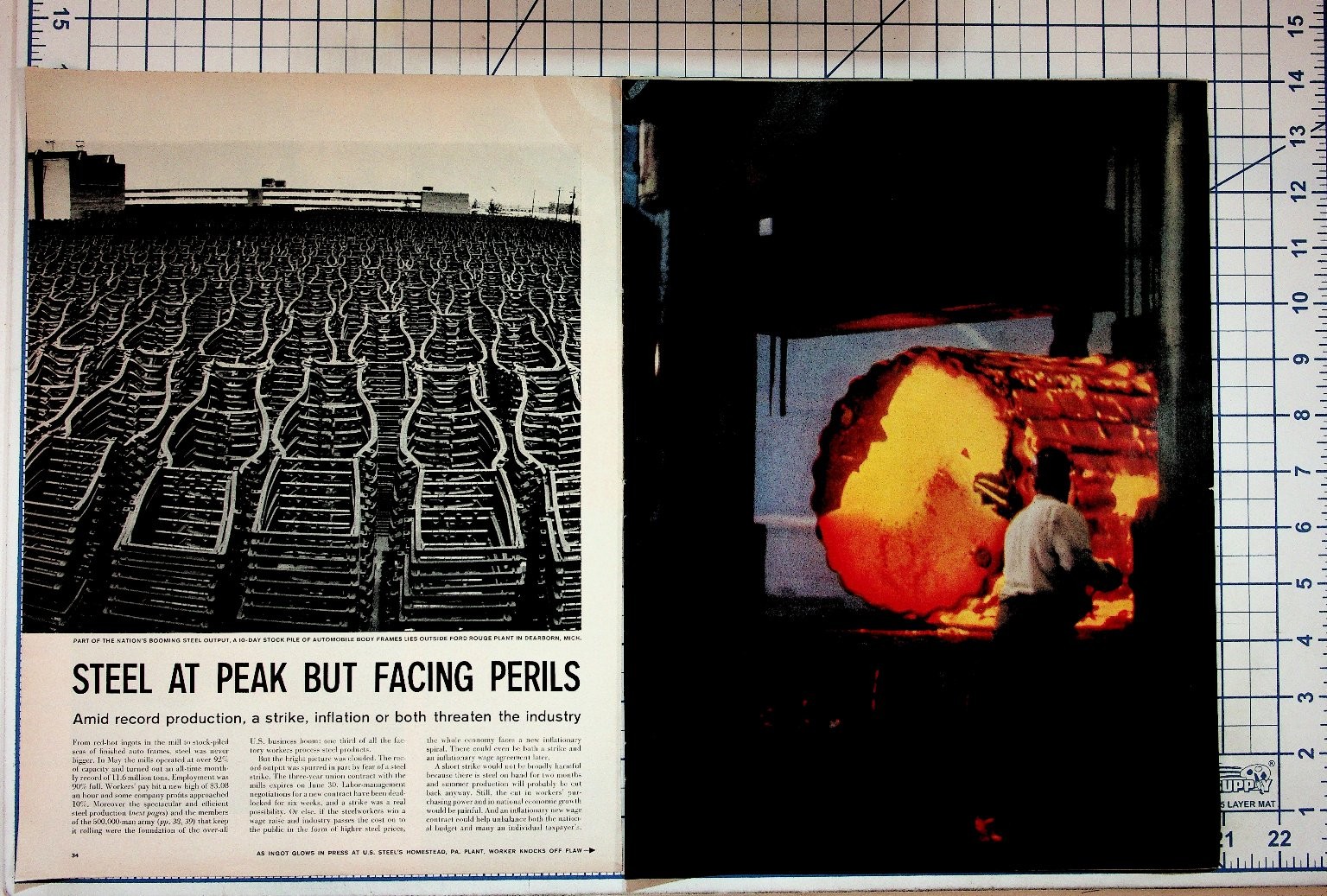 Vintage Magazine Article Steel Industry US Ford Kaiser Labor Auto Factory