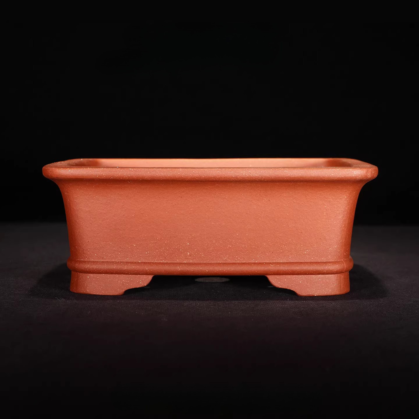 6.3in Chinese Yixing Zisha Natural Clay Planter, Handmade Succulent Bonsai Decor